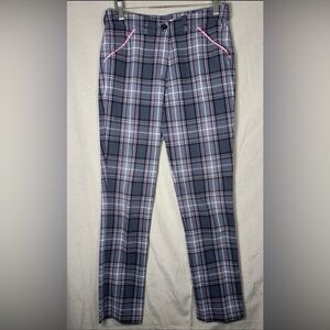 Masters Golf Fashion By Alaska Women’s Vintage Plaid Pants Trousers 6 Pink Grey